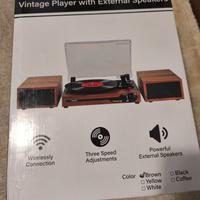 Giradischi 2 Altoparlanti Stereo Bluetooth