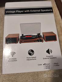 Giradischi 2 Altoparlanti Stereo Bluetooth