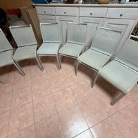 Set 6 sedie moderne in metallo e rete texplast