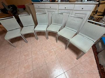 Set 6 sedie moderne in metallo e rete texplast