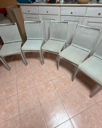 Set 6 sedie moderne in metallo e rete texplast