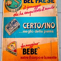 GALBANI insegna tabella targa rilievo original '49