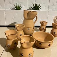 Set 6 Brocche + Ciotola Ceramica Artigianale