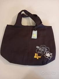 Borsa marrone in tessuto