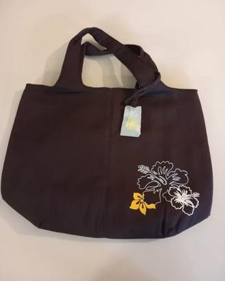 Borsa marrone in tessuto