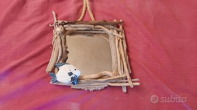 SPECCHIO CON LEGNI DI MARE 