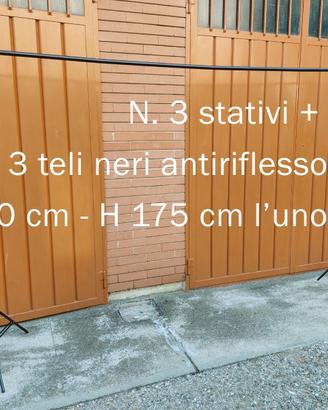 3 Fondali foto video - stativi e teli neri