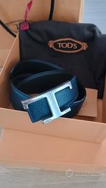 cintura tod's timeless reversibile blu e marrone 