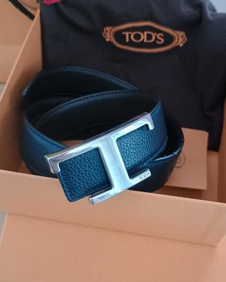 cintura tod's timeless reversibile blu e marrone 