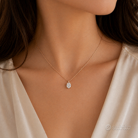 Collana diamanti ct 0,30 +  ct 0,20 oro rosa 18kt