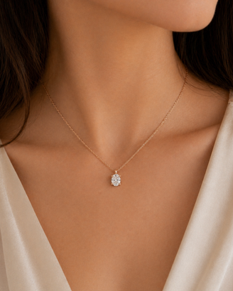 Collana diamanti ct 0,30 +  ct 0,20 oro rosa 18kt