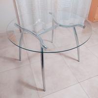 Tavolo rotondo vintage cristallo tipo Calligaris