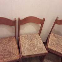 3 sedie in legno