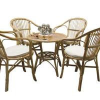 Set 4 poltrone vimini + tavolo + cuscini omaggio