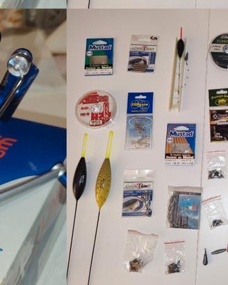 lotto pesca con mulinello e accessori nuovi 