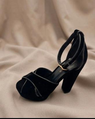 Sandali Aldo Castagna in Camoscio Nero (Taglia 36)