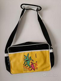 Borsa tracolla messenger stile Keith Haring popart