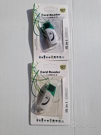 2x Lettore Schede di Memoria USB 2.0 All in One 