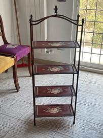 🌹Scaffaletto metallico decorato con rose dipinte