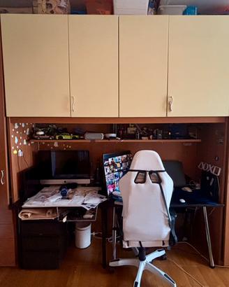 Armadio a ponte con letto singolo