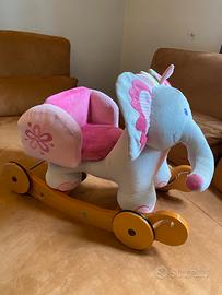Dondolo imbottito 2 in 1 elefante