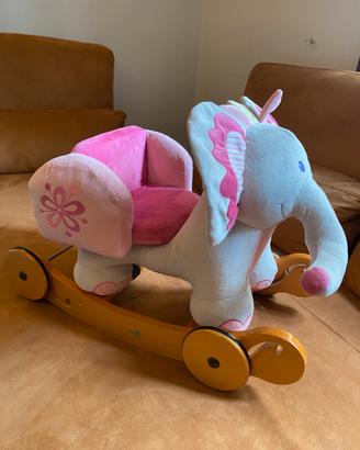 Dondolo imbottito 2 in 1 elefante