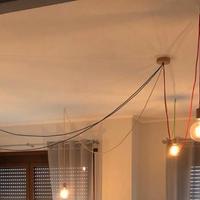 Lampadario moderno a 5 luci con corde colorate