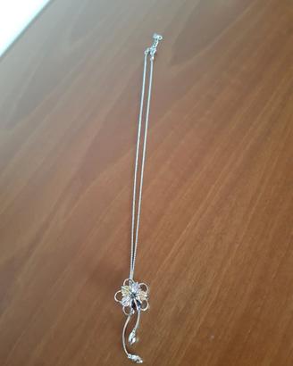 Collana donna fiore pietre colorate