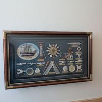 Set 3 Quadri nautici nodi marinari veliero