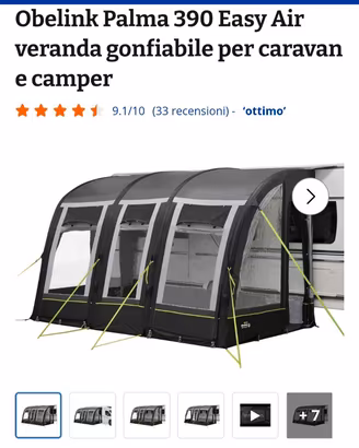 Veranda gonfiabile roulotte obelink