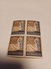 Quartina francobolli del 1952 Francobollo sportivo