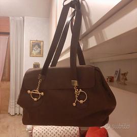 Borsa in camoscio marrone 