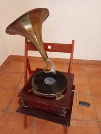 Grammofono in Legno Funzionante his master's voice