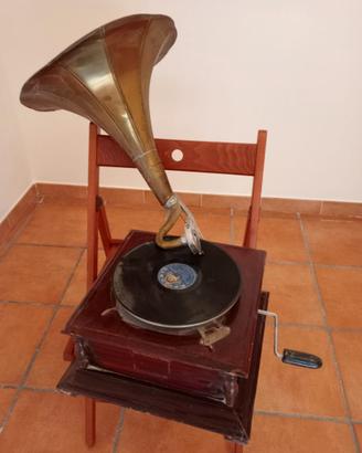 Grammofono in Legno Funzionante his master's voice