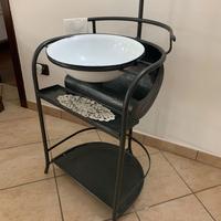 Toilette, lavabo in ferro, vintage