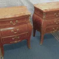 Coppia comodini Luigi XV con piano in Marmo