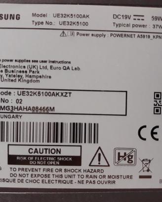 Samsung UE32K5100/K4100 Ricambi