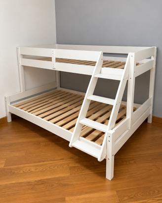 Letto a castello in legno bianco 90×200 / 140×200