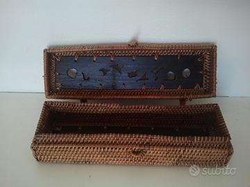 Astuccio e scatolette in vimini - LEGGERE BENE