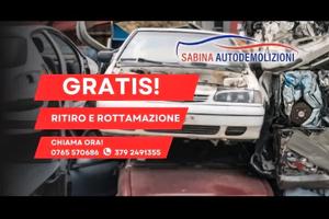 Rottamata la tua auto gratis con Sabina Autodemoli