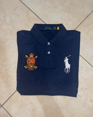 Polo ralph lauren blu big pony custom fit taglia M