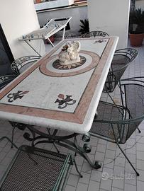 tavolo da giardino .in marmo 