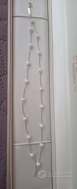 Bracciale oro bianco 750,18kt e perle vere 