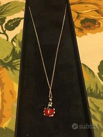 Catenina argento con coccinella