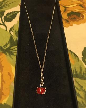 Catenina argento con coccinella