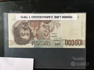 Banconota 100000 Lire Caravaggio (I° Tipo)
