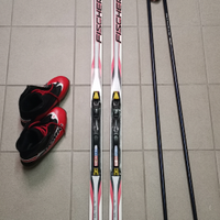 Sci da fondo, attacchi, scarpette, bastoni