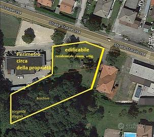 Edificabile comm/art/res. con altri 1100mq bosco