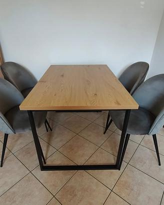 Tavolo color rovere caldo/nero 80x120 cm