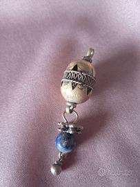 Ciondolo Etnico Vintage Anni '70 in Ottone e Lapis